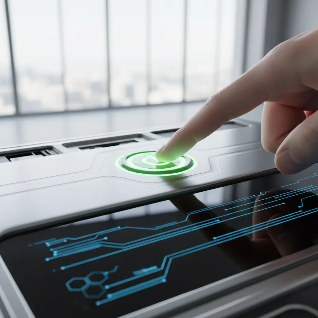 Pressing the green power button