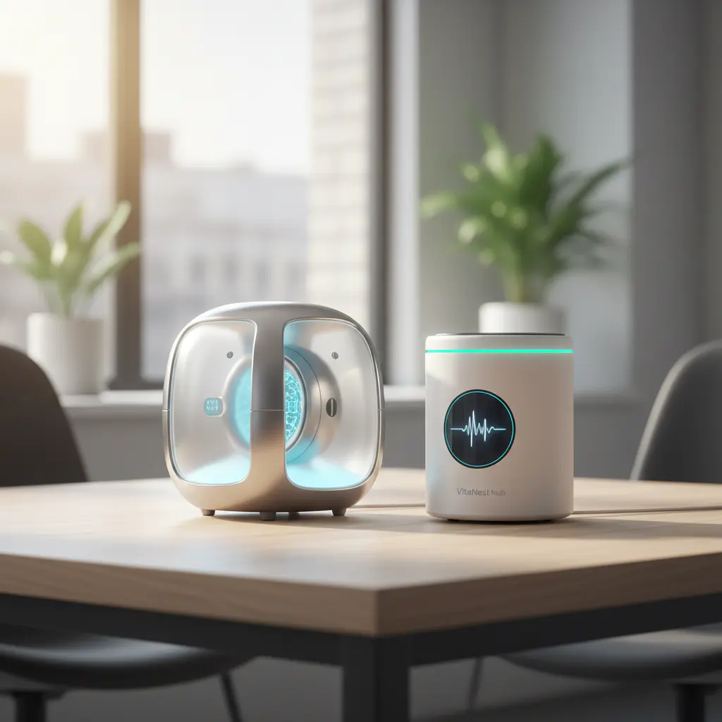 Device placed next to VitaNest Hub